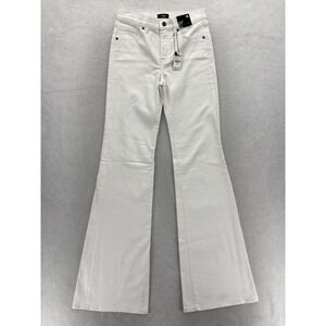 Express 70s Flare Leg Jeans Womens 00L White Mid Rise Stretch Denim Pants Retro